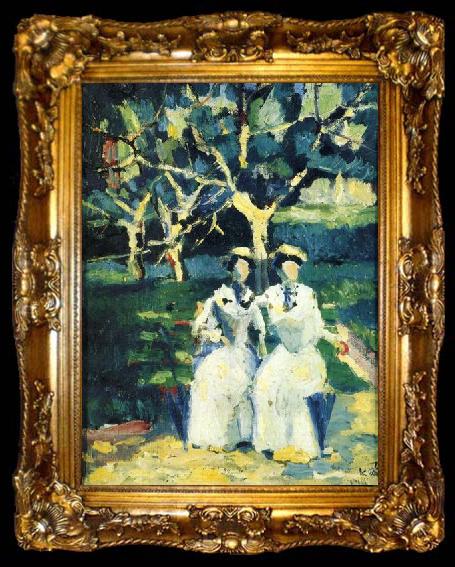 framed  Kazimir Malevich Two Women in a Gardenr, ta009-2